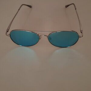 Classic Aviator Silver Blue Sunglasses [SOJOS] [Size 56-15-140]